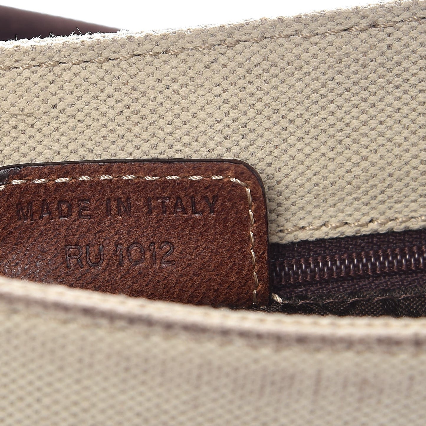 Calfskin Canvas Double Saddle Bag Beige