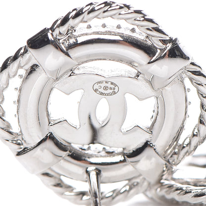 Chanel Crystal CC Earrings Silver 4 of 5