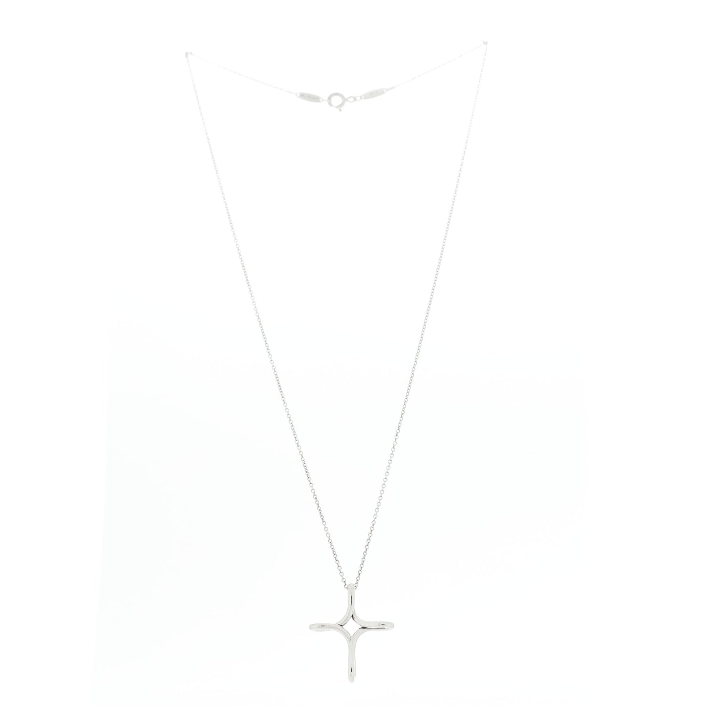 Sterling Silver Elsa Peretti Infinity Cross Pendant Necklace