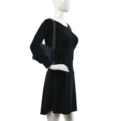 Chanel Lambskin Quilted Medium Double Flap Navy 2 of 12