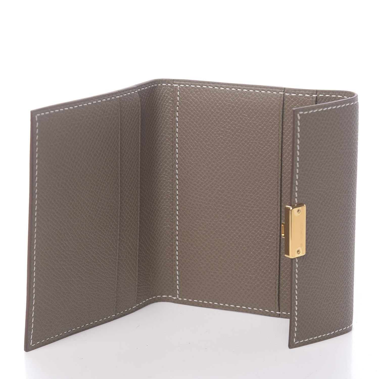Hermes Epsom Clic Mini Card Holder Etoupe 5 of 8