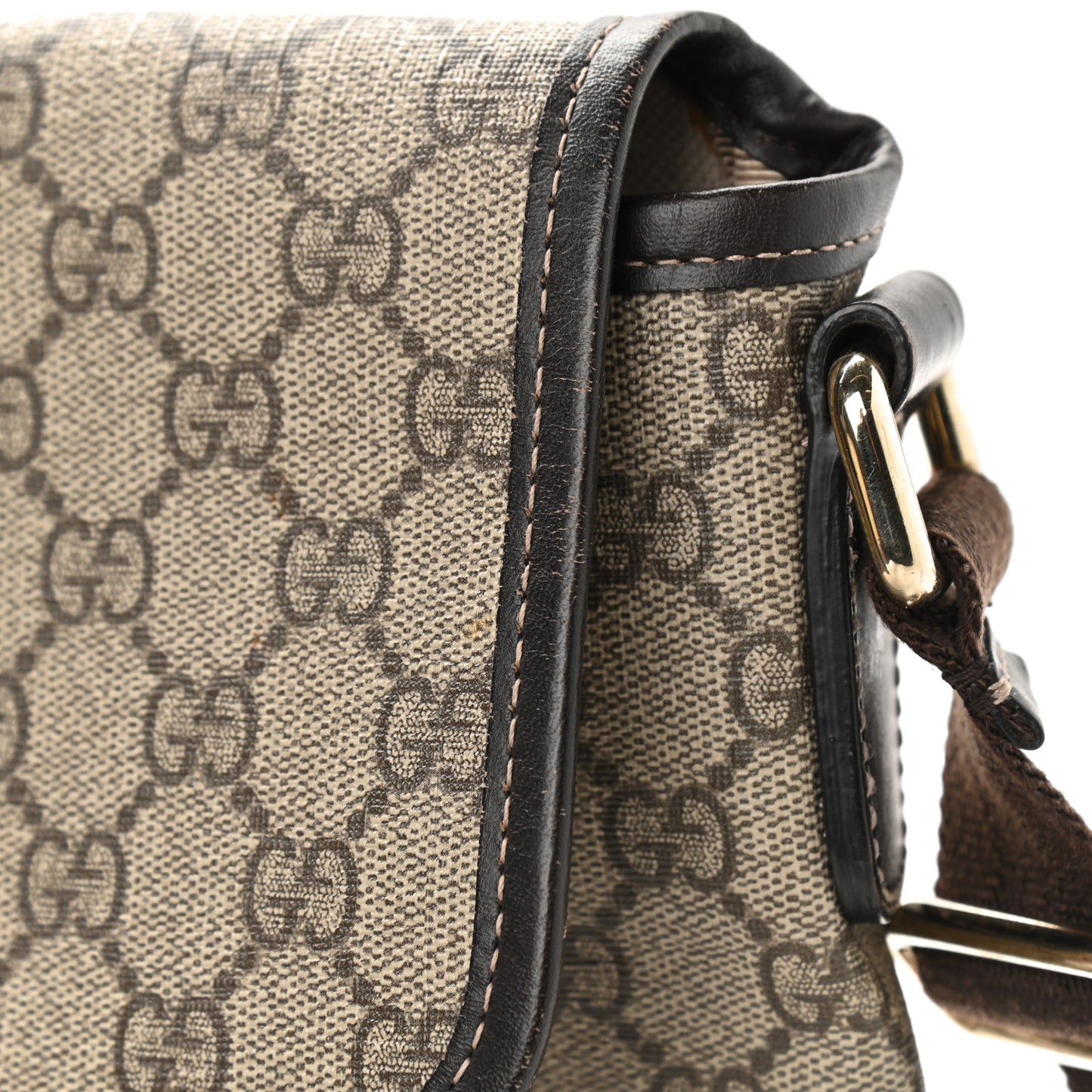 GG Plus Monogram Small Flap Messenger Bag Beige Dark Brown