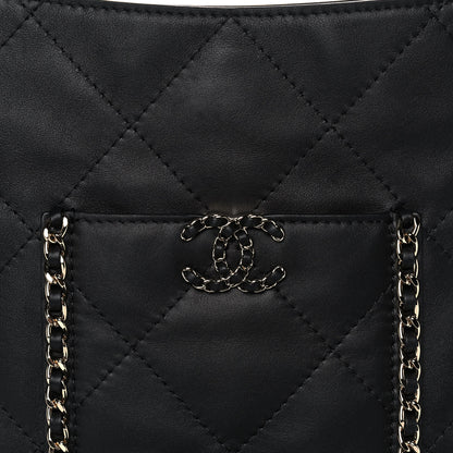 Chanel Calfskin Quilted Fringe Small Shopping Bag Black 8 of 11