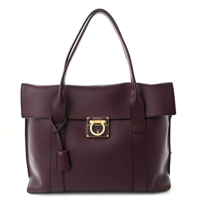 Salvatore Ferragamo Calfskin Large Sookie Satchel Purple 2 of 9