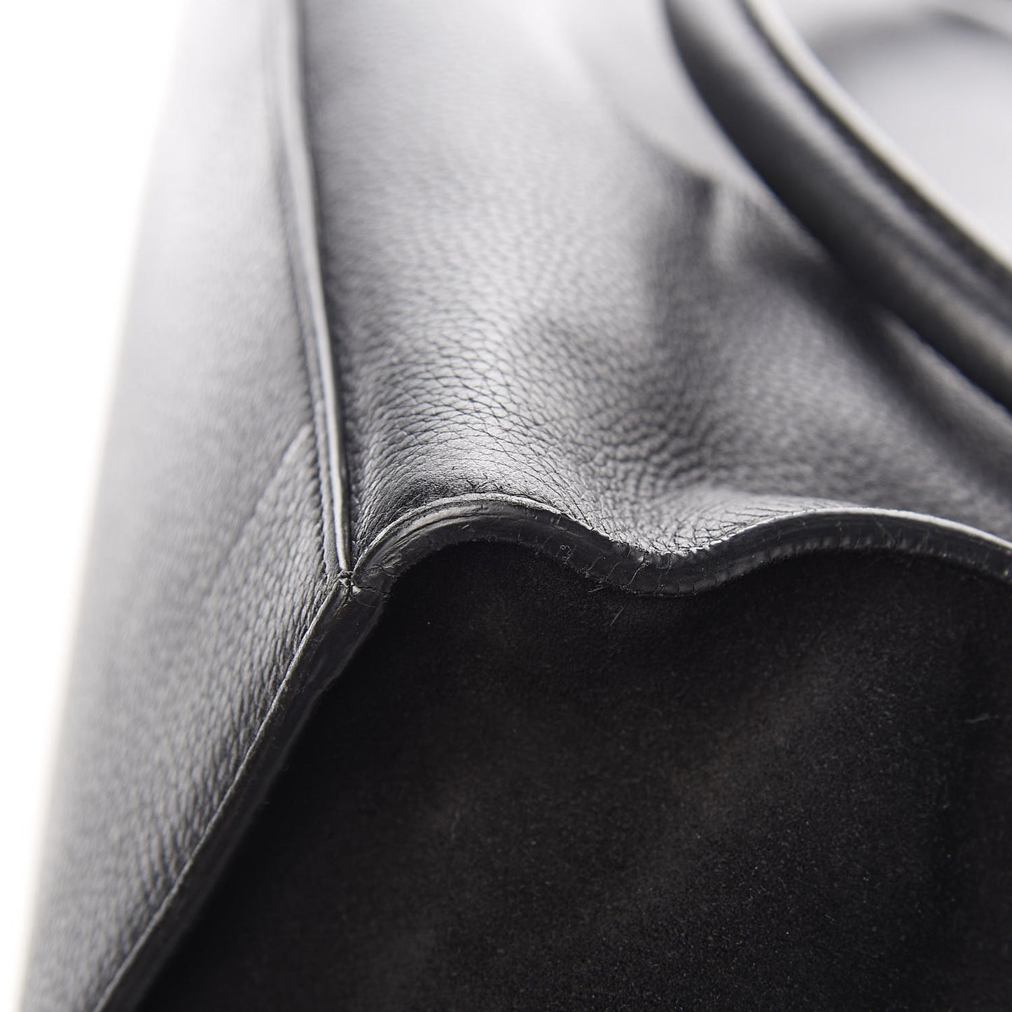 Drummed Calfskin Suede Double Zip Trapeze Black
