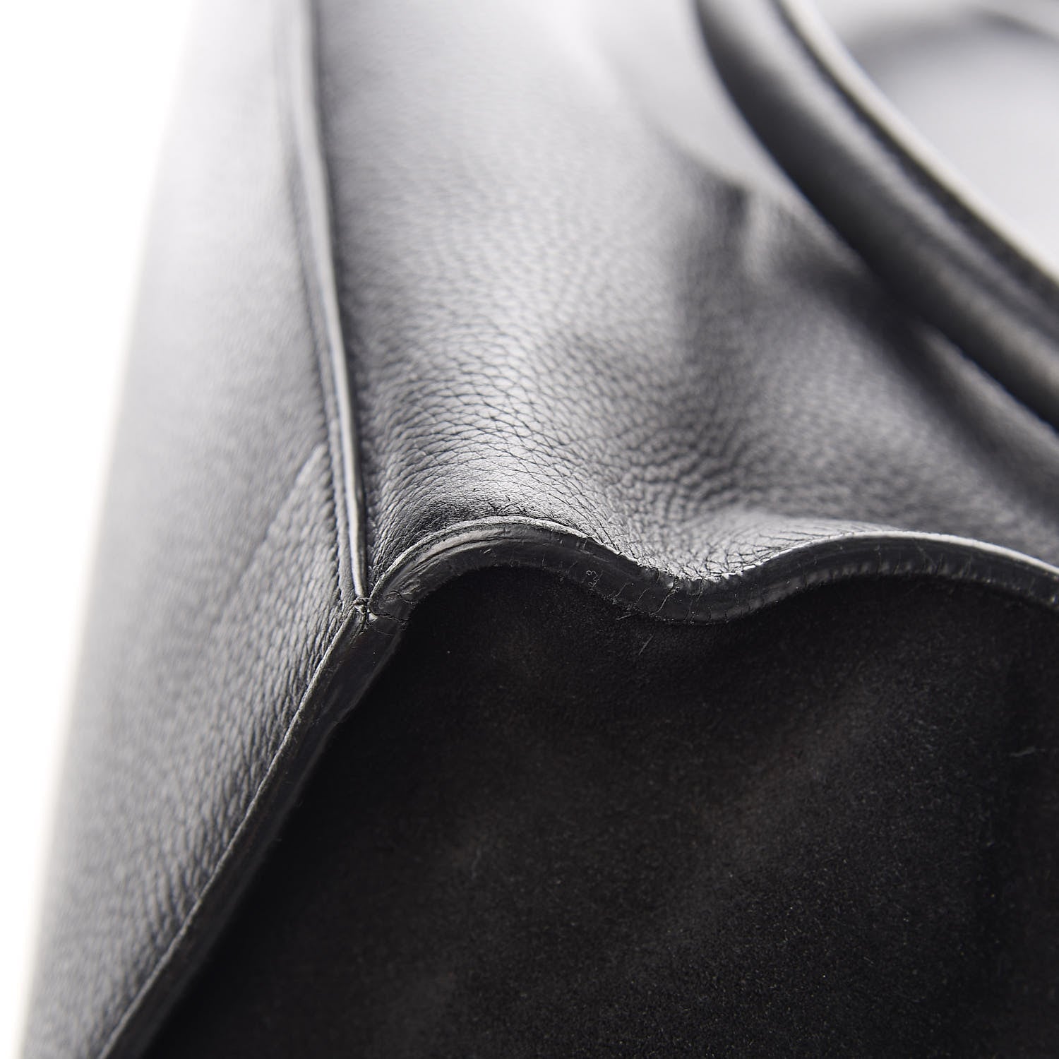 Celine Drummed Calfskin Suede Double Zip Trapeze Black 12 of 13