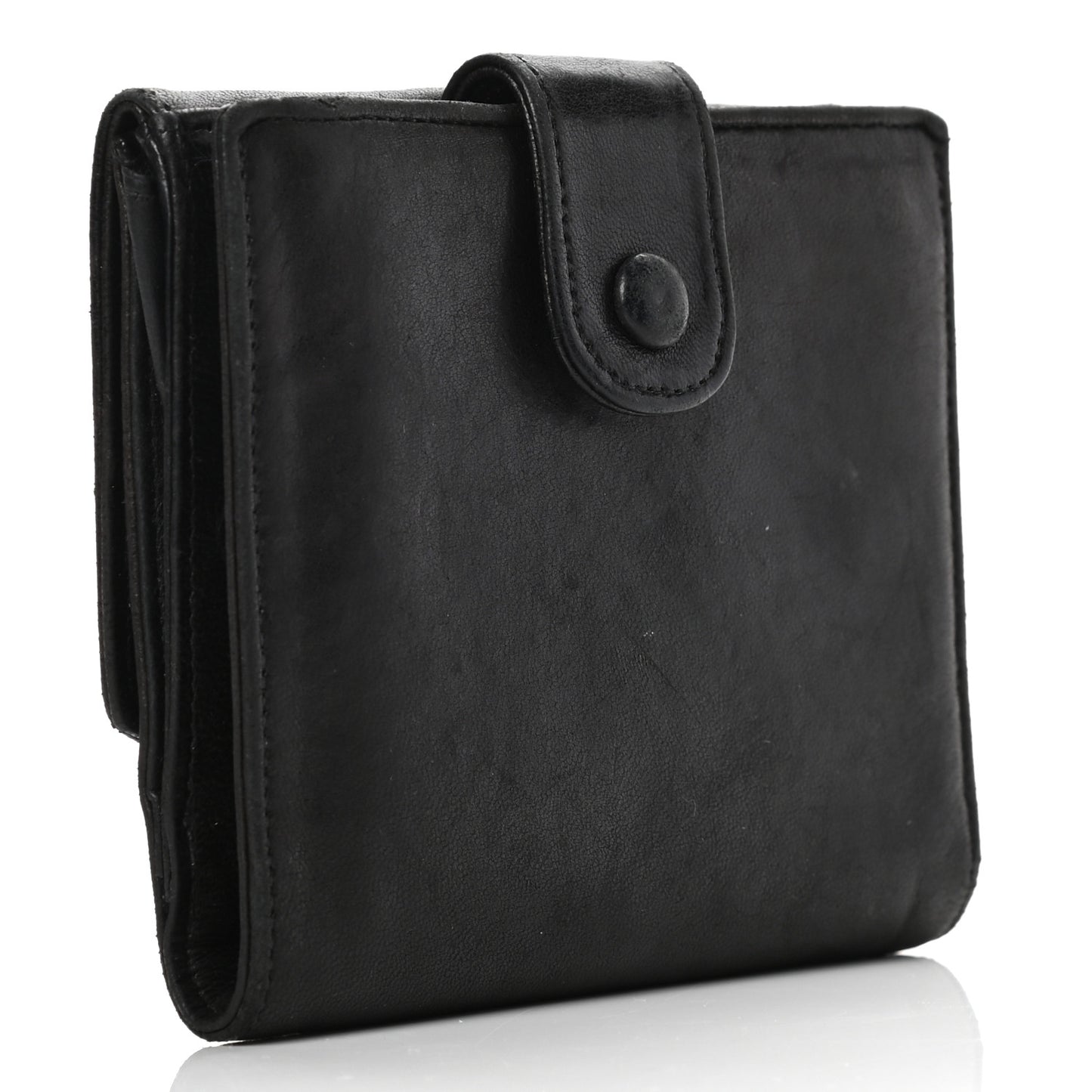 Lambskin Timeless CC Compact French Wallet Black