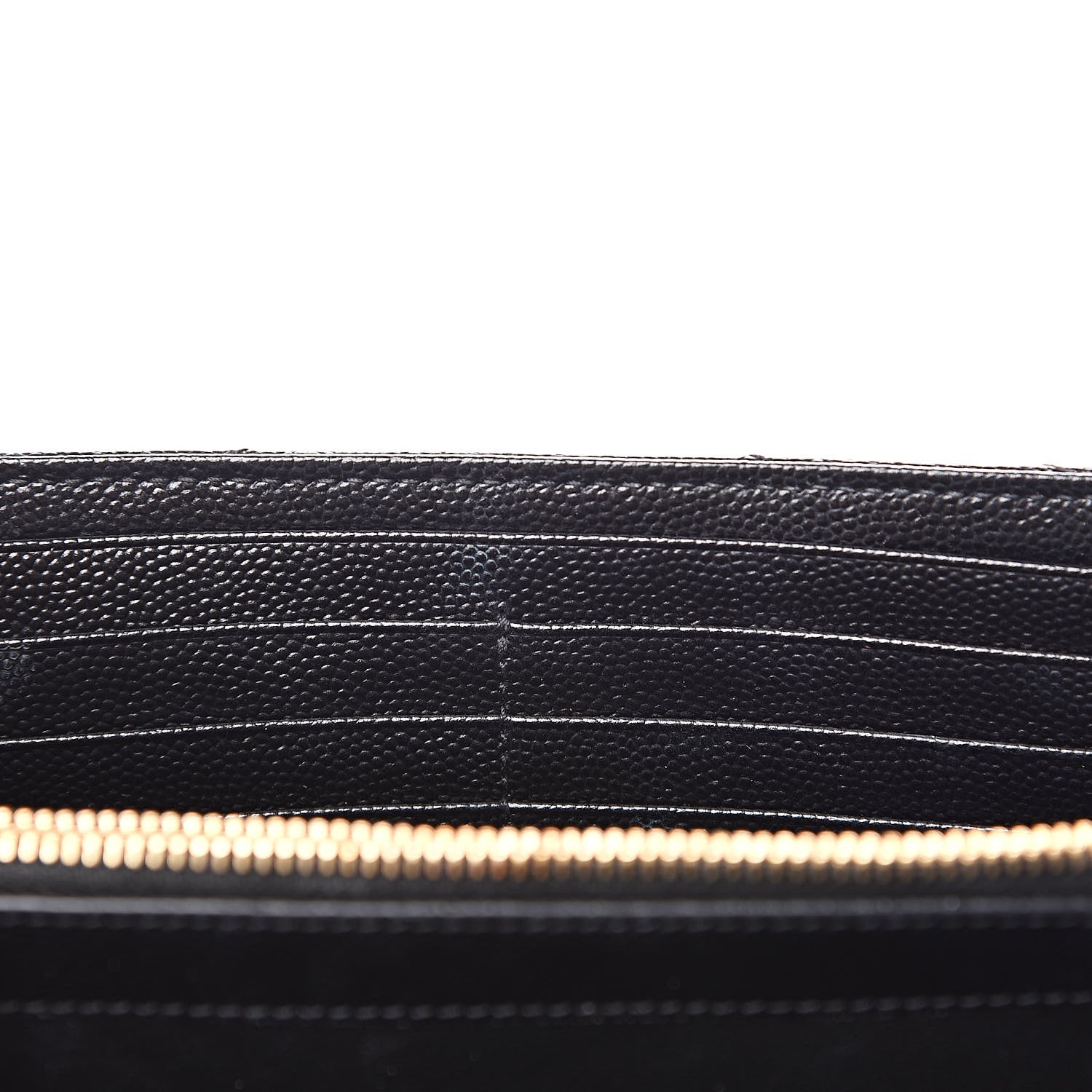 Saint Laurent Grain De Poudre Matelasse Chevron Monogram Chain Wallet Black 8 of 13