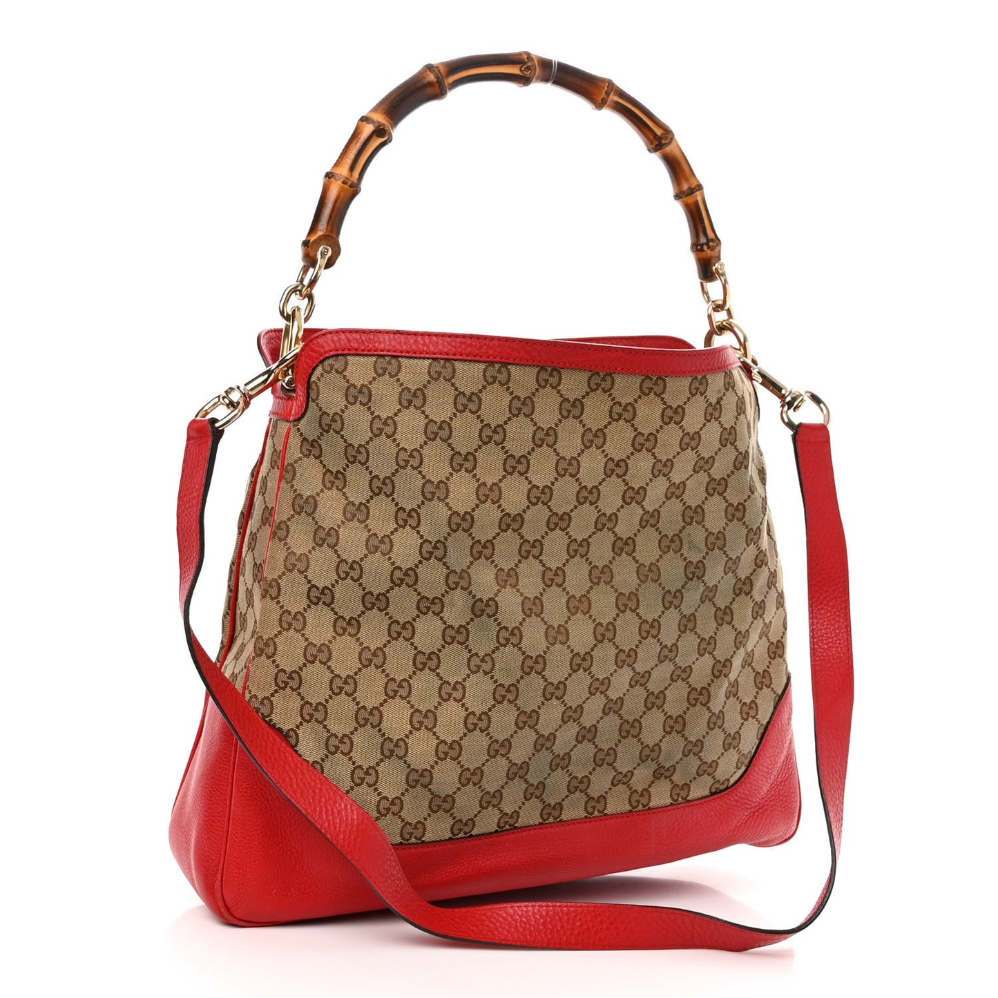 Monogram Medium Diana Bamboo Shoulder Bag Red