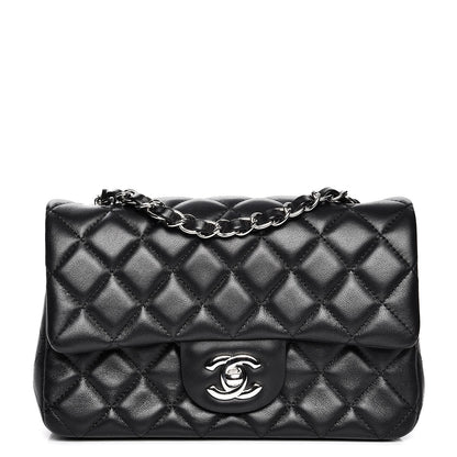 Chanel Lambskin Quilted Mini Rectangular Flap Black 1 of 8