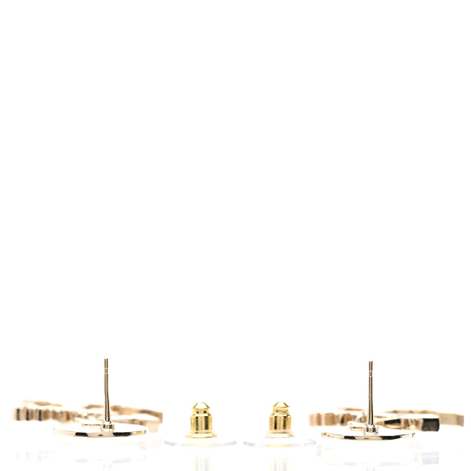 Chanel Baguette Crystal Logo CC Drop Earrings Gold 4 of 4