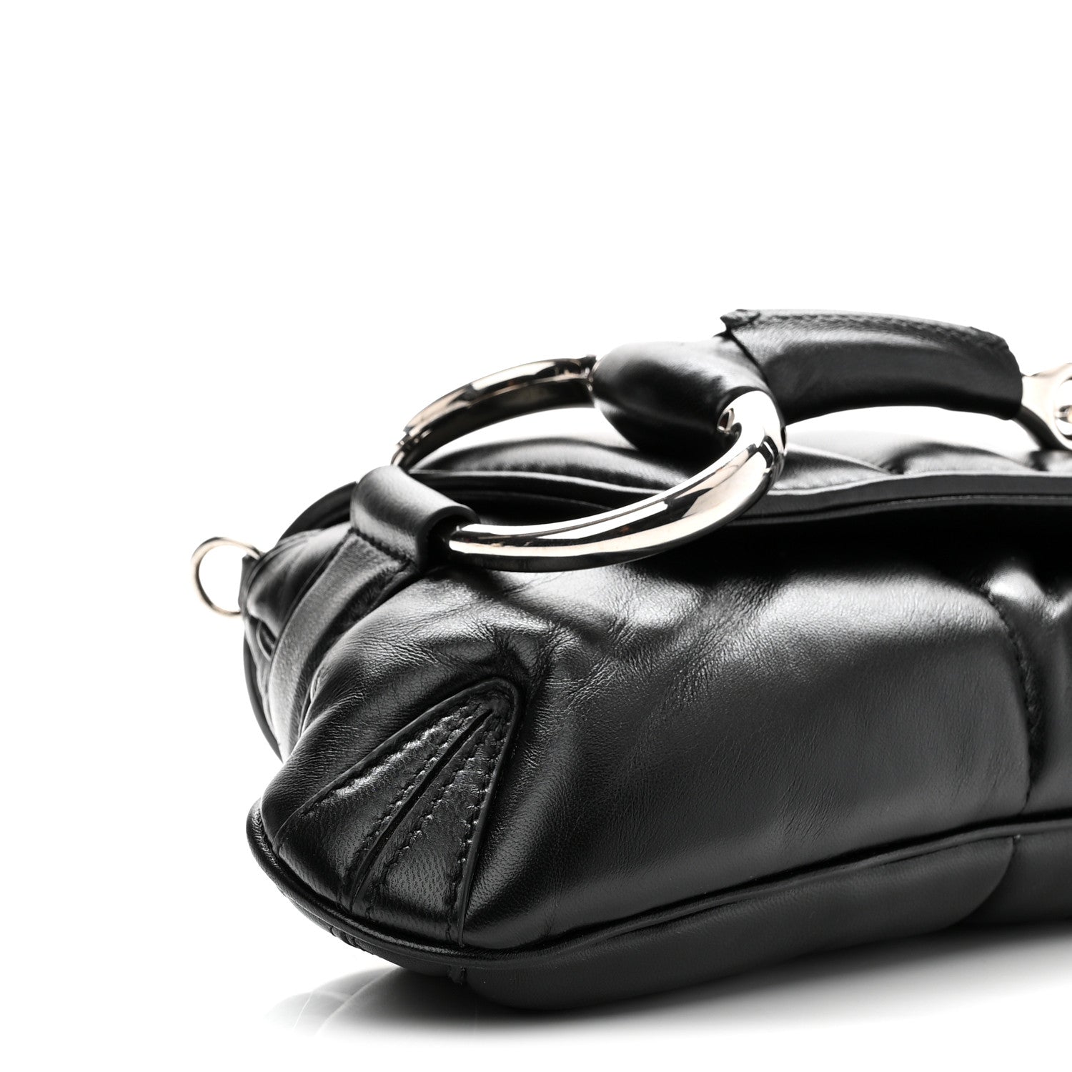 Gucci Nappa Vertical Matelasse Medium Maxi Horsebit Chain Shoulder Bag Black 9 of 10