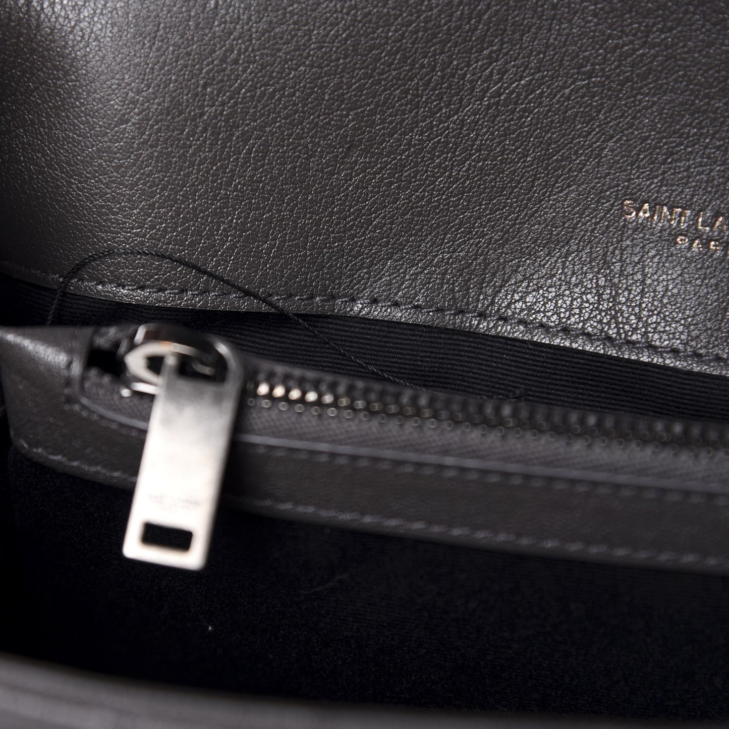 Sheepskin Matelasse Chevron Monogram Medium College Bag Light Coal