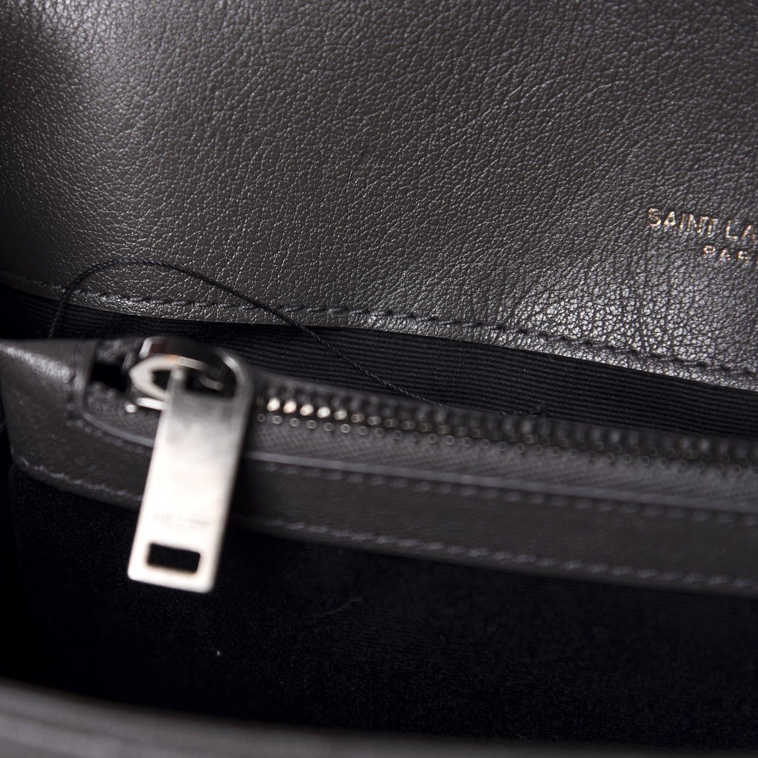 Saint Laurent Sheepskin Matelasse Chevron Monogram Medium College Bag Light Coal 11 of 12