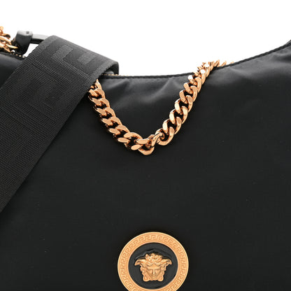 Versace Nylon Tribute Chain Crossbody Shoulder Bag Black 8 of 11