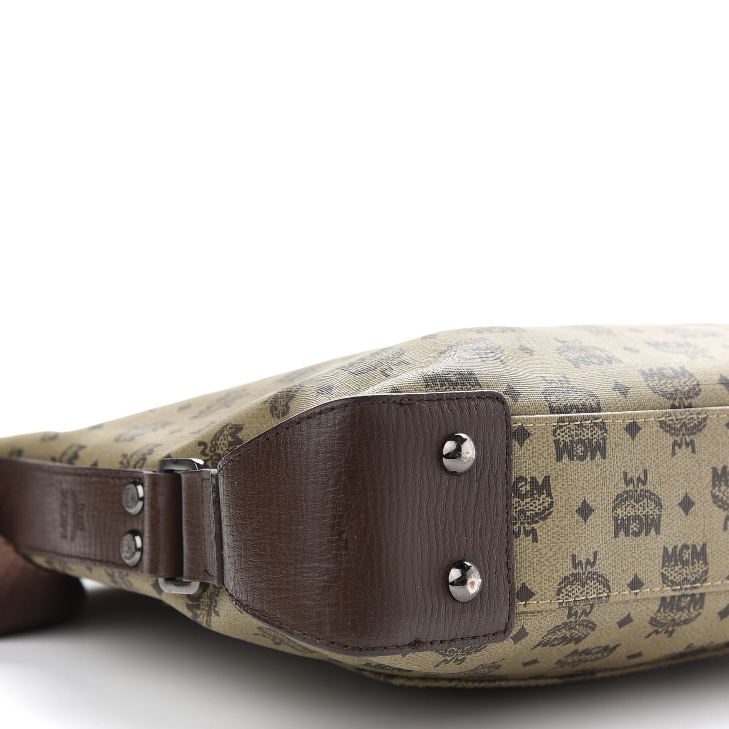 MCM Coated Canvas Messenger Bag Beige 5 of 9