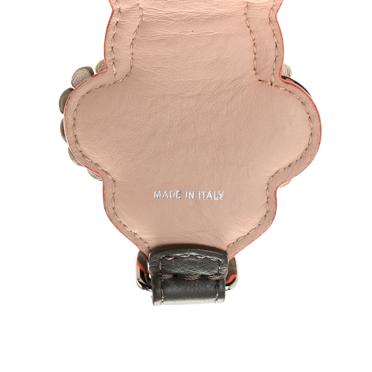 Vitello Dolce Nappa Hypnoteyes Bi-Color Scalloped Spike Studded Strap You Carbone Plaster White Multicolor