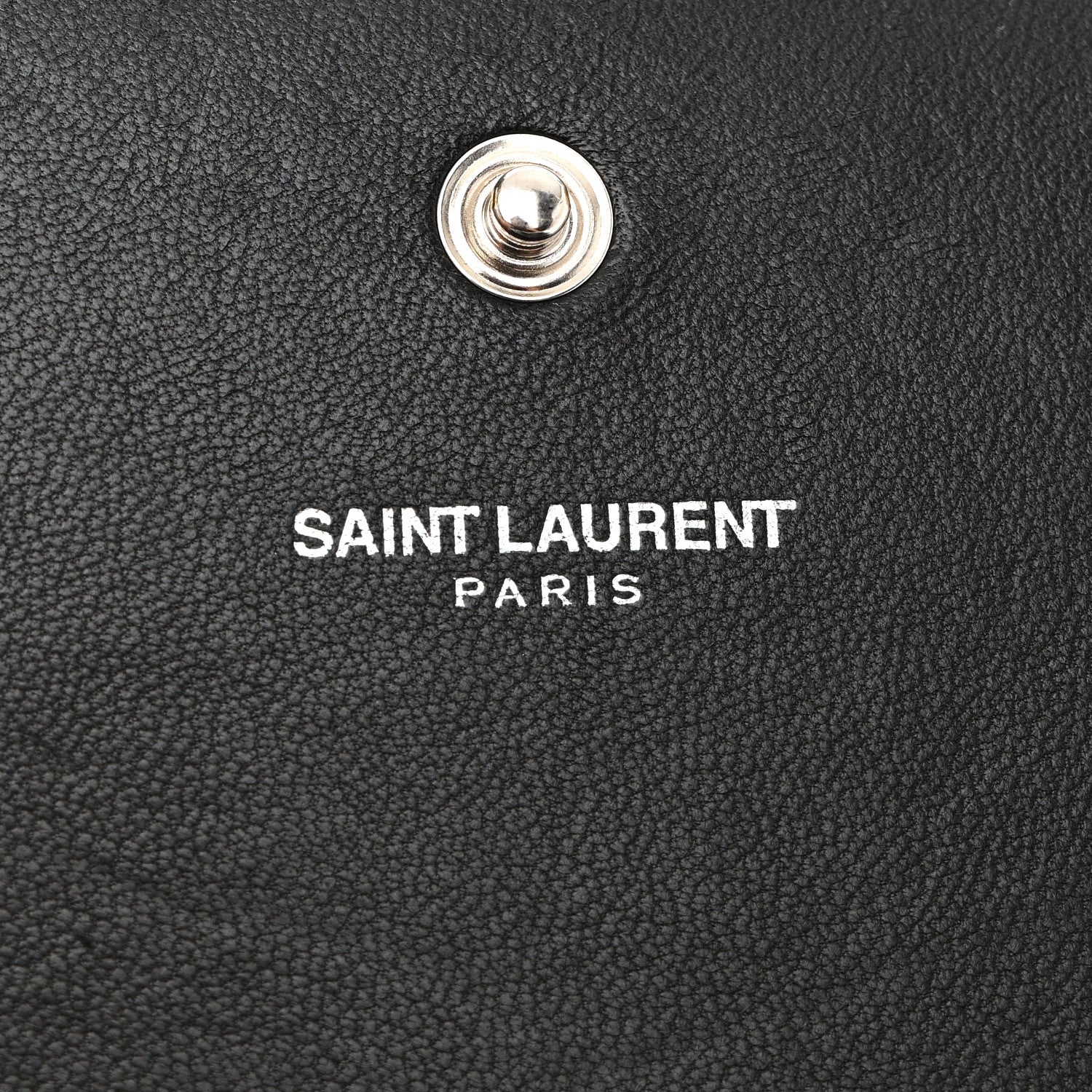 Saint Laurent Calfskin Crocodile Embossed Cassandre Wallet On Chain WOC Black 6 of 10