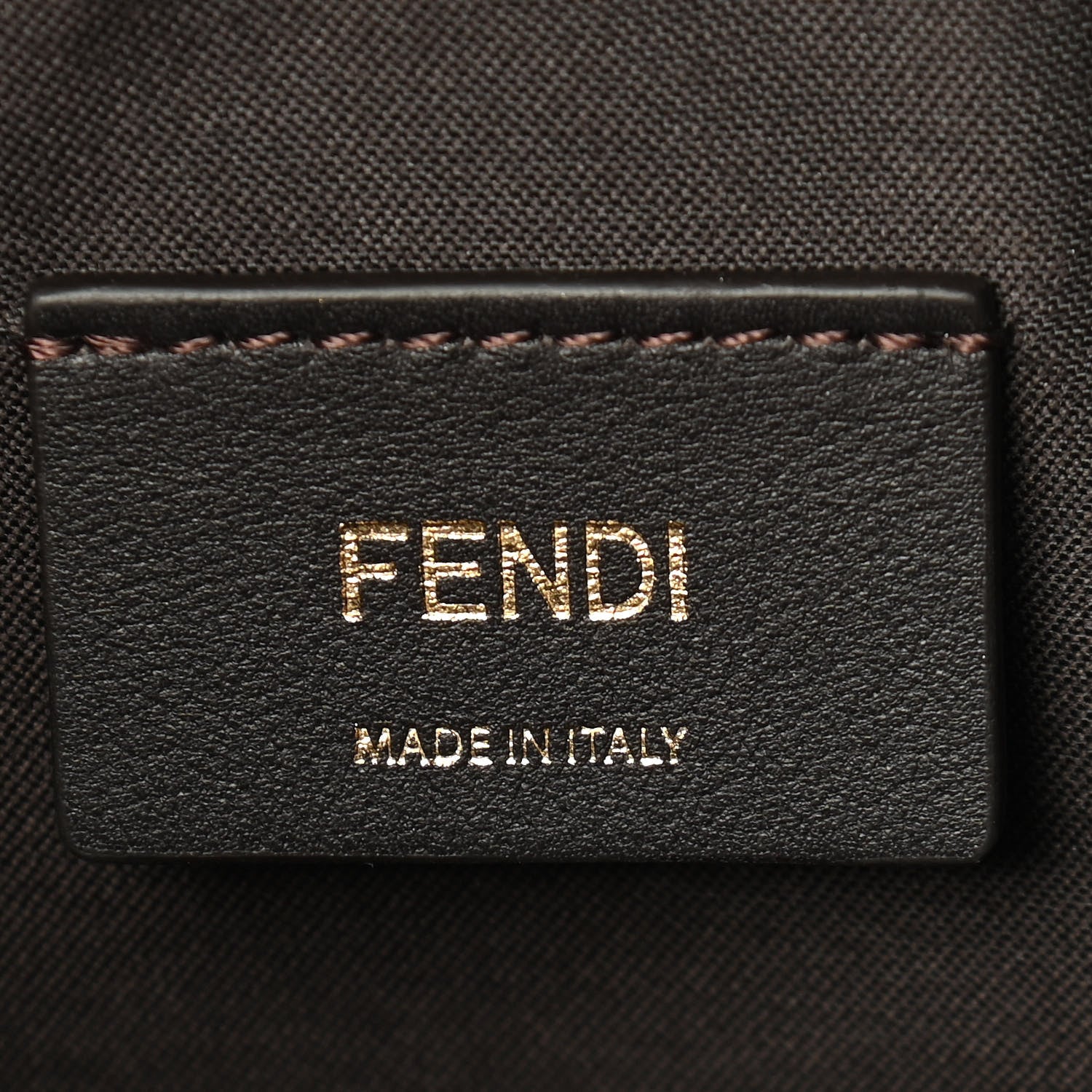 Fendi Glazed Fabric Vitello Century FF 1974 Stamp Patch Mini Camera Case Mogano Panna Iris 6 of 9