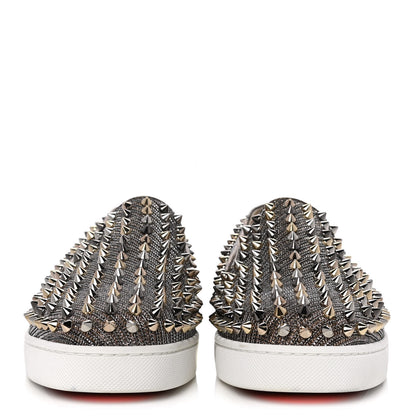 Christian Louboutin Glitter Chain Spikes Womens Roller Boat Flat 38.5 Roche Multicolor 2 of 8