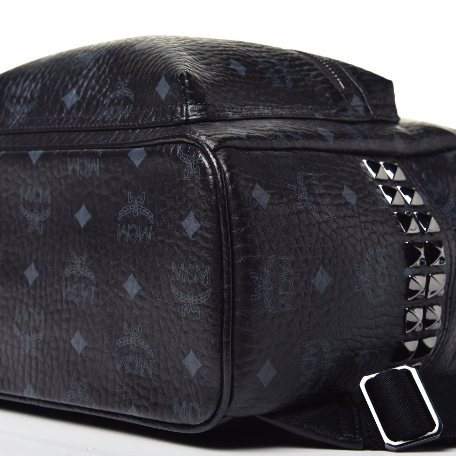 MCM Visetos Small Side Stud Stark Backpack Black 8 of 8