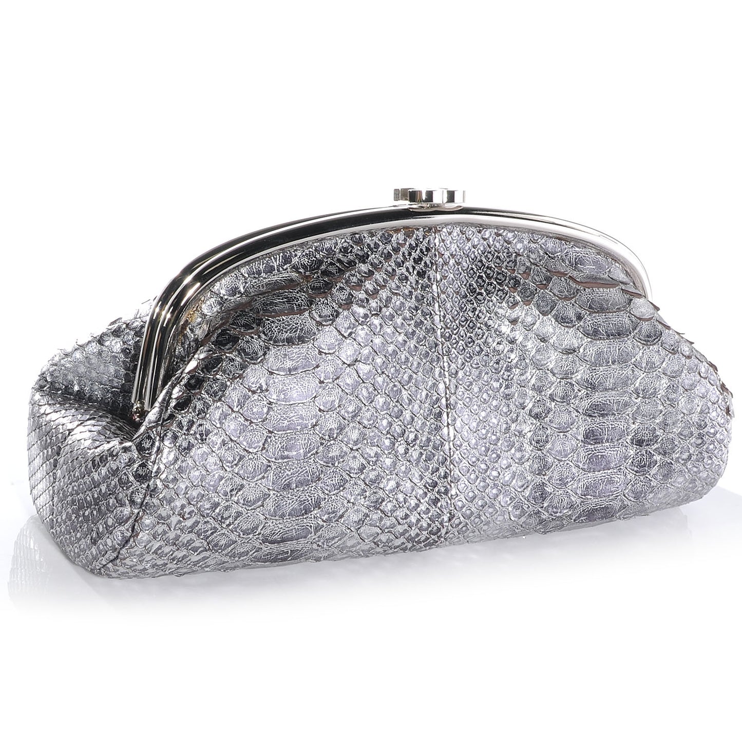 Python Timeless Clutch Dark Silver