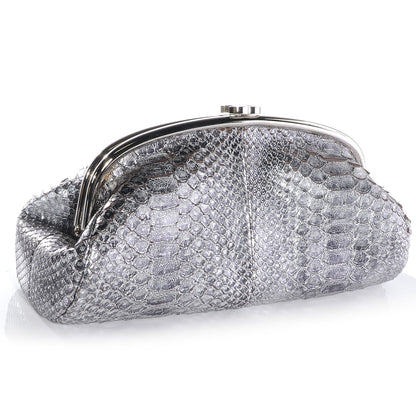 Chanel Python Timeless Clutch Dark Silver 3 of 7
