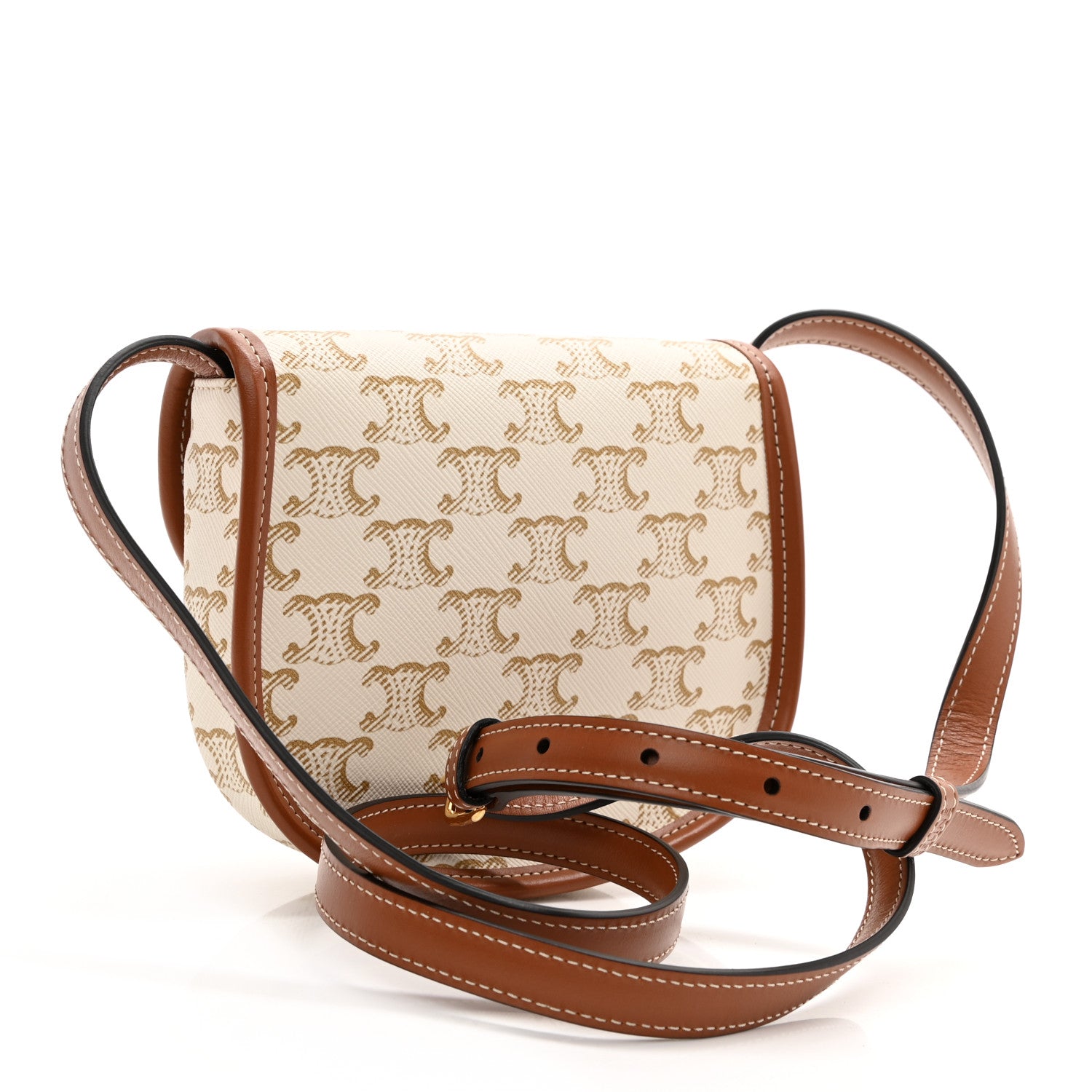 Celine Triomphe Canvas Calfskin Mini Besace Bag White 3 of 8