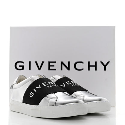 Givenchy Calfskin Band Logo Womens Urban Street Sneakers 38 Silvery 9 of 9