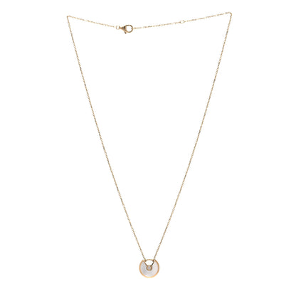 Cartier 18K Yellow Gold Diamond Mother of Pearl XS Amulette de Cartier Pendant Necklace 2 of 5