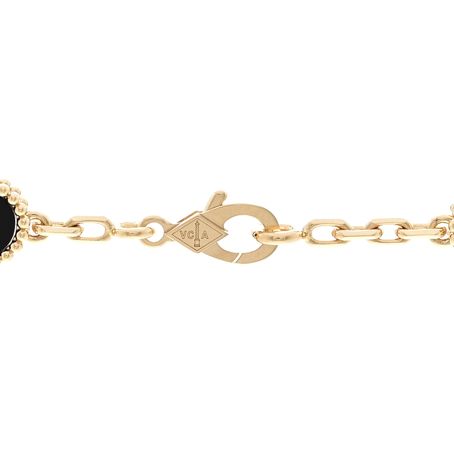 Van Cleef & Arpels 18K Yellow Gold Black Onyx 10 Motifs Vintage Alhambra Necklace 4 of 6