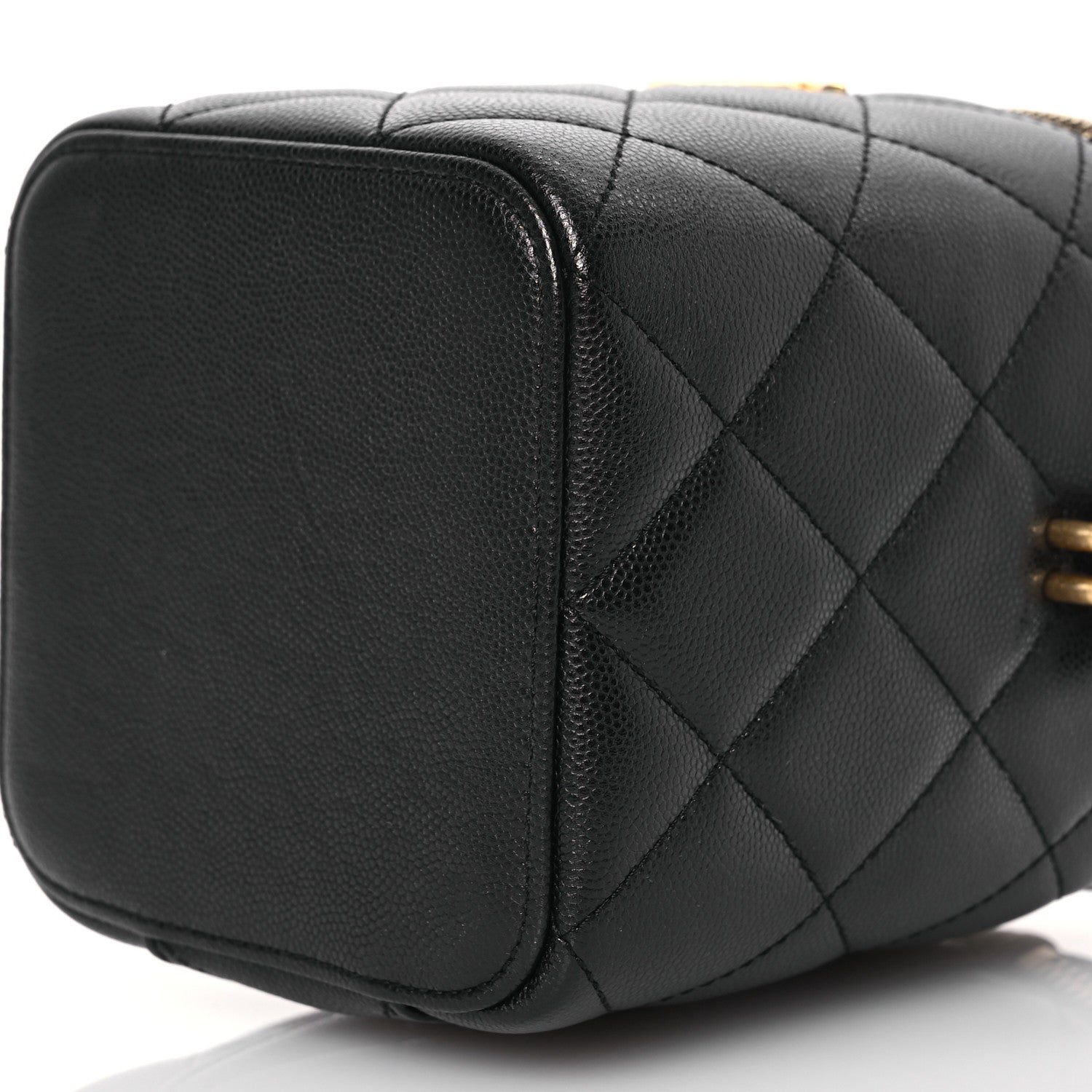 Chanel Caviar Quilted Small Vertical Vanity Case With Chain Black 10 of 12