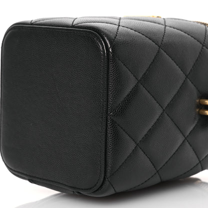 Chanel Caviar Quilted Small Vertical Vanity Case With Chain Black 10 of 12