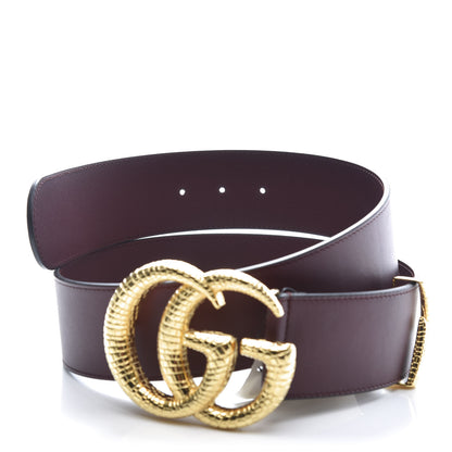 Gucci Calfskin Lizard Double G 50mm Belt 90 36 Vintage Bordeaux 4 of 6