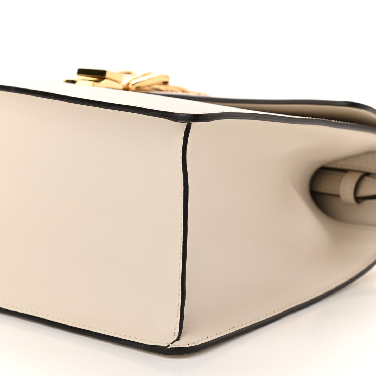 Calfskin Web Medium Sylvie Top Handle Bag White