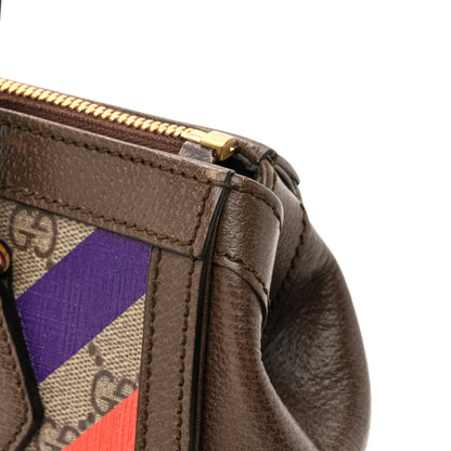 Gucci GG Supreme Monogram Equestrian Web Small Ophidia Tote Bag Beige Multicolor New Acero 15 of 15