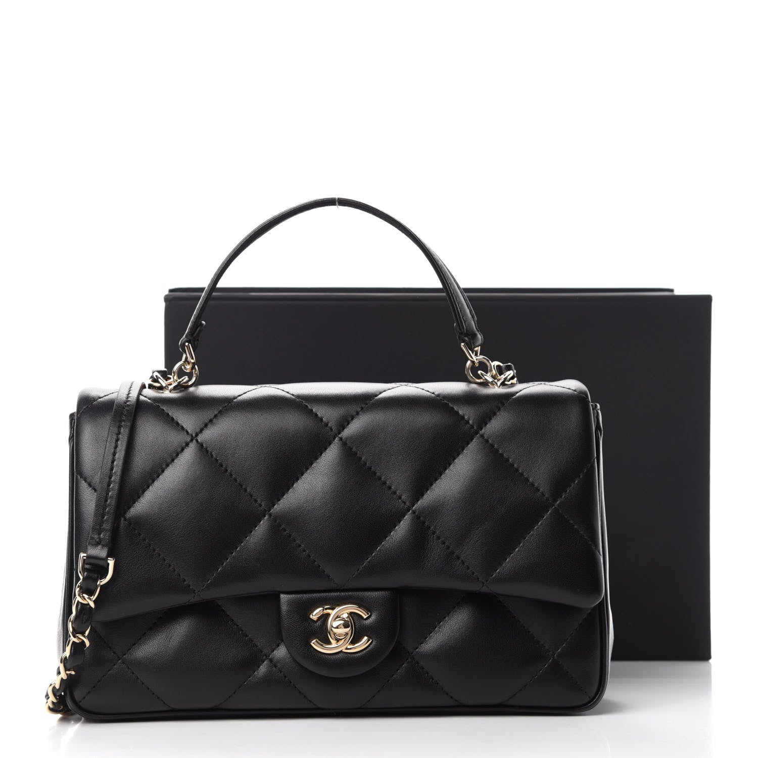 Chanel Lambskin Quilted Easy Carry Flap Black 11 of 11