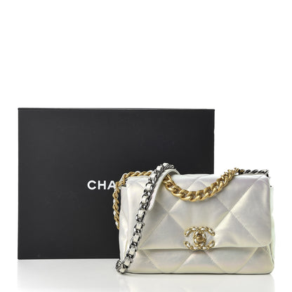 Chanel Iridescent Calfskin Quilted Medium 19 Flap White 12 of 12