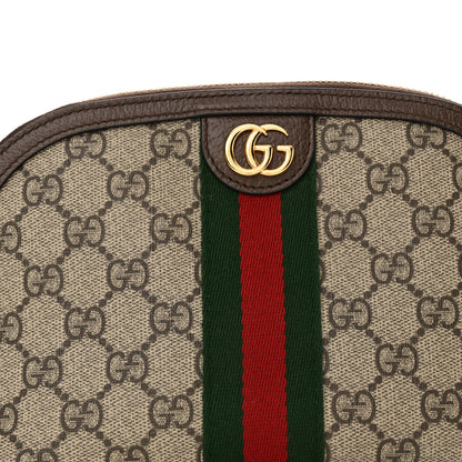Gucci GG Supreme Monogram Textured Calfskin Web Large Ophidia Cosmetic Case Beige Ebony New Acero 7 of 12