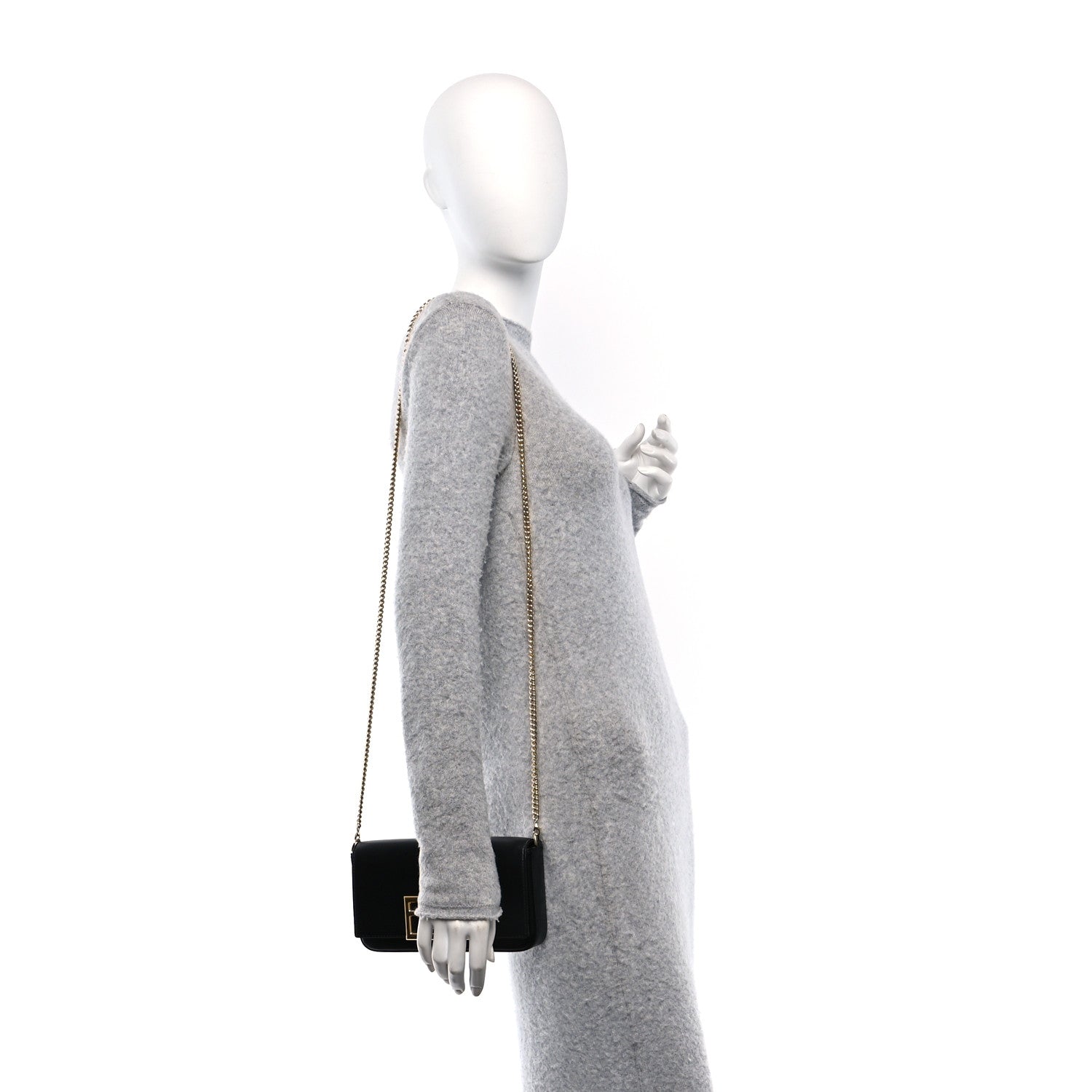 Fendi Vitello Palmellato Wallet on Chain with Pouches Black 2 of 11