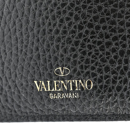 Valentino Garavani Pebbled Calfskin Rockstud Card Holder Black 7 of 7