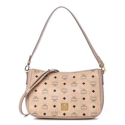 MCM Visetos Medium Essential Shoulder Bag Beige 1 of 17