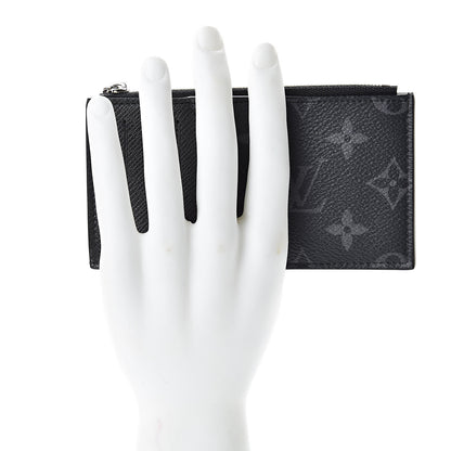 Louis Vuitton Monogram Eclipse Taiga Coin Card Holder 2 of 7