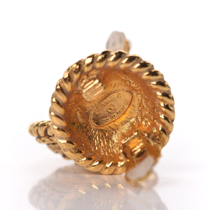 Chanel CC Button Clip On Earrings Gold 4 of 4