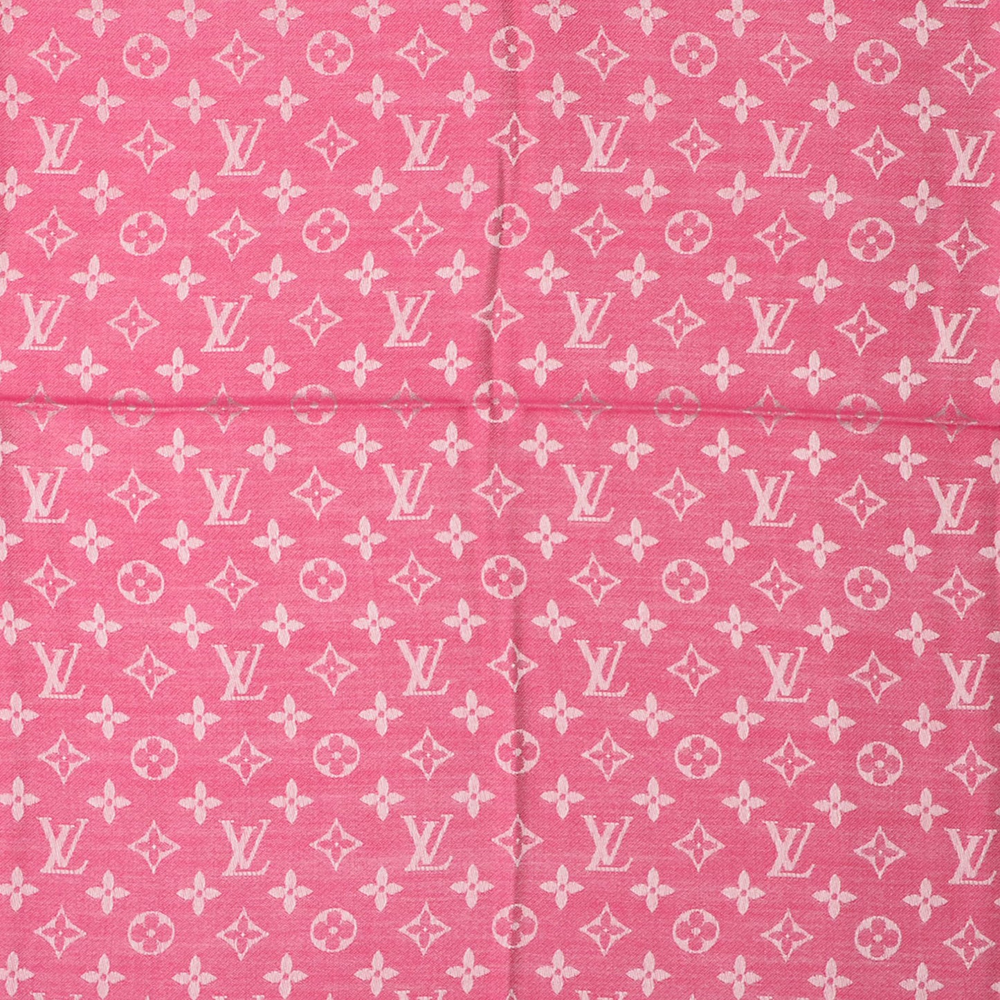 Silk Wool Monogram Denim Shawl Pivoine