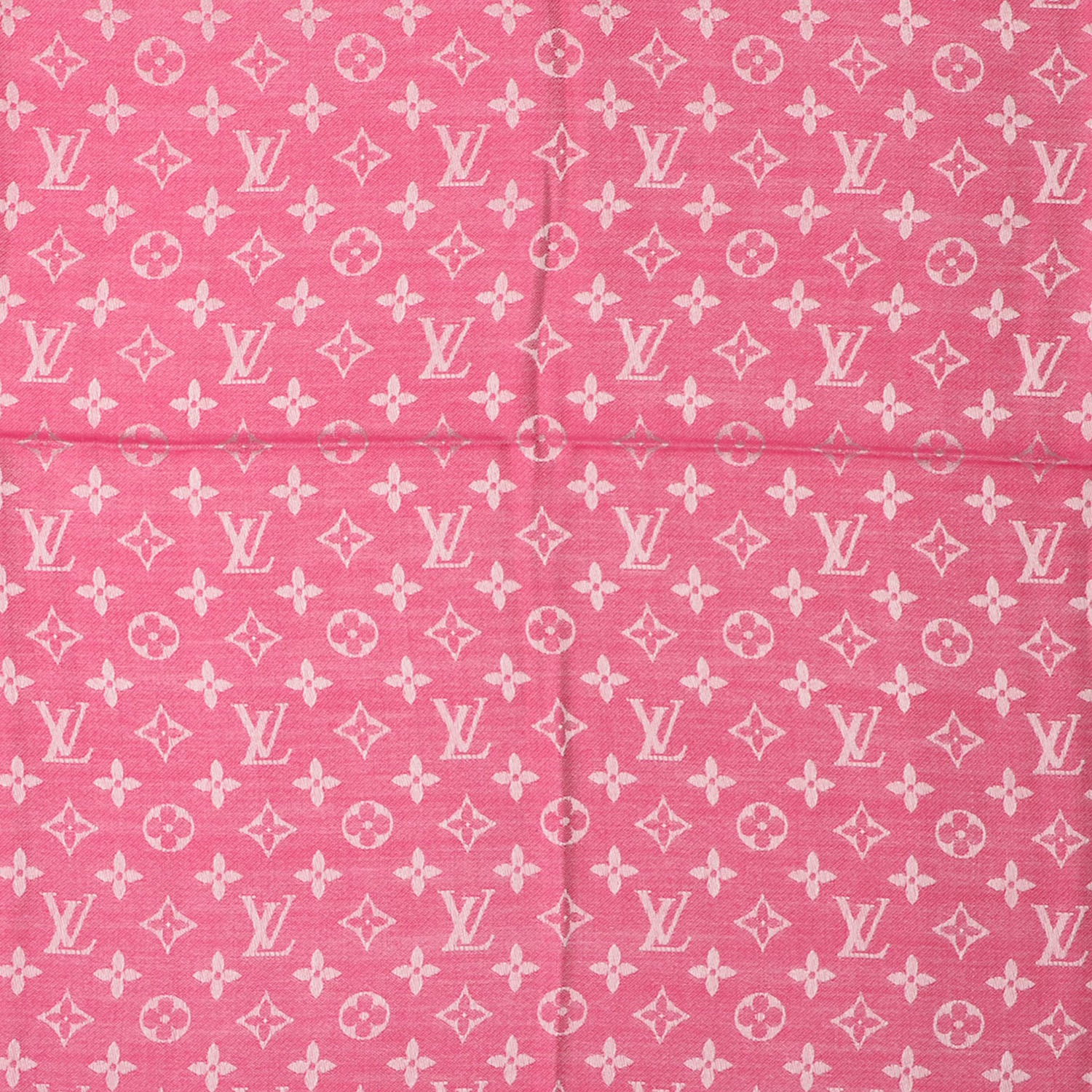 Louis Vuitton Silk Wool Monogram Denim Shawl Pivoine 1 of 5