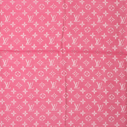Louis Vuitton Silk Wool Monogram Denim Shawl Pivoine 1 of 5