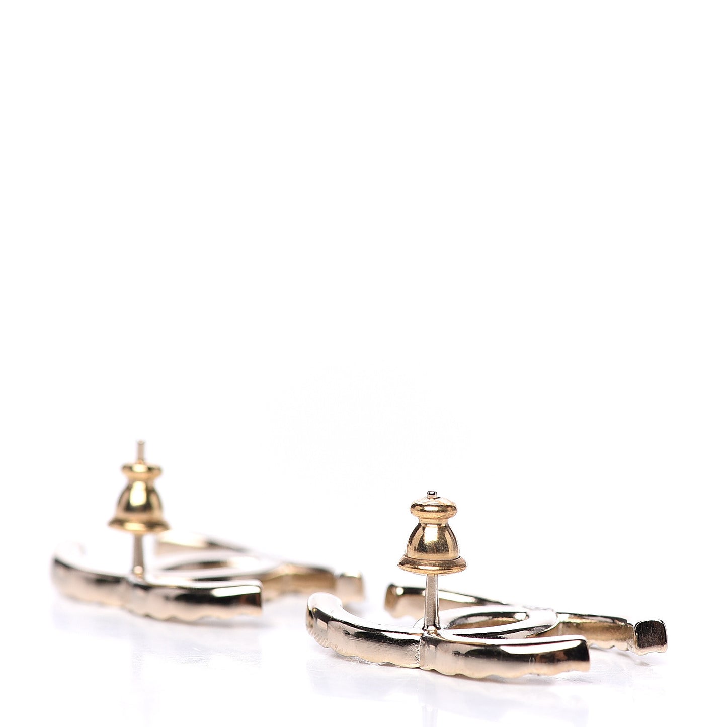 Crystal CC Large Stud Earrings Gold