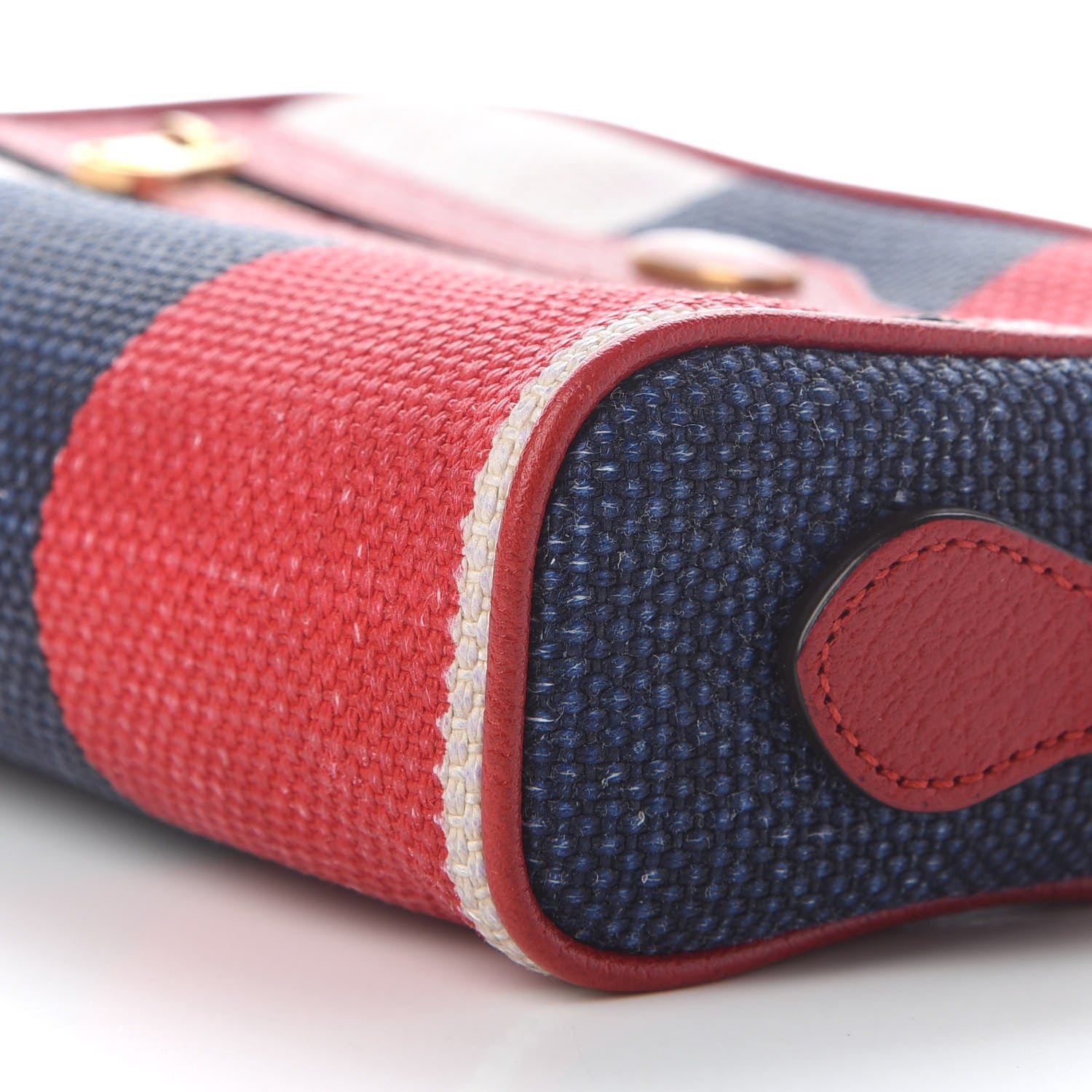 Gucci Canvas Sylvie Stripe Mini Ophidia Camera Bag Mystic White Hibiscus Red Maritime 9 of 9