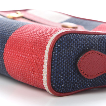 Gucci Canvas Sylvie Stripe Mini Ophidia Camera Bag Mystic White Hibiscus Red Maritime 9 of 9